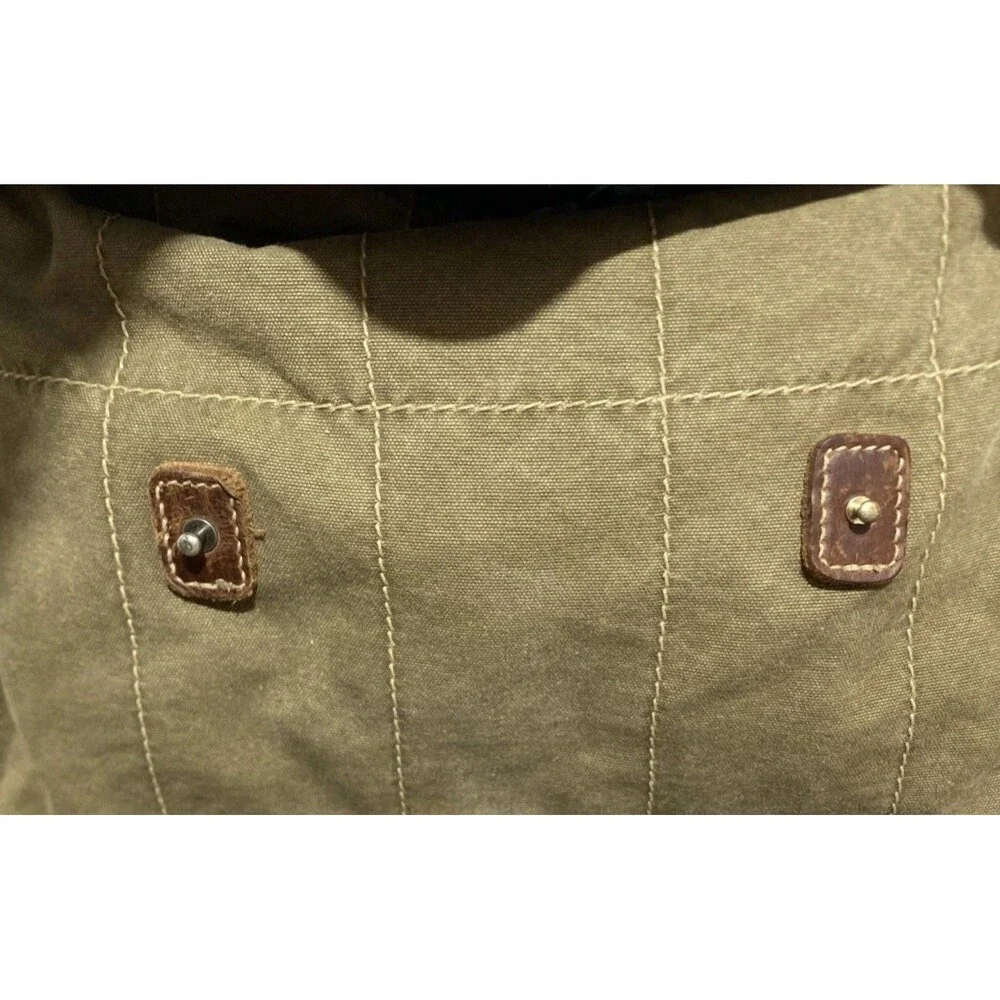 American Eagle Outfitters Y2K Canvas Messenger Bag Army Green Vintage Utility